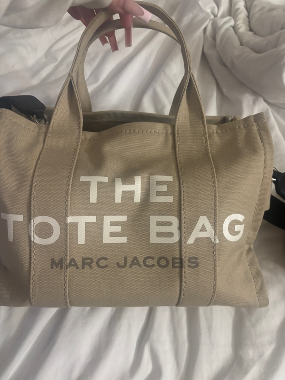 Marc Jacobs Beige Canvas Duffel Tote - 'The Tote Bag'